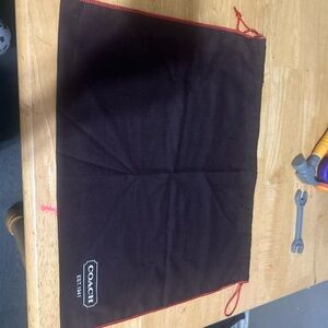 Coach Black Dust Bag with Red Edge and White Logo